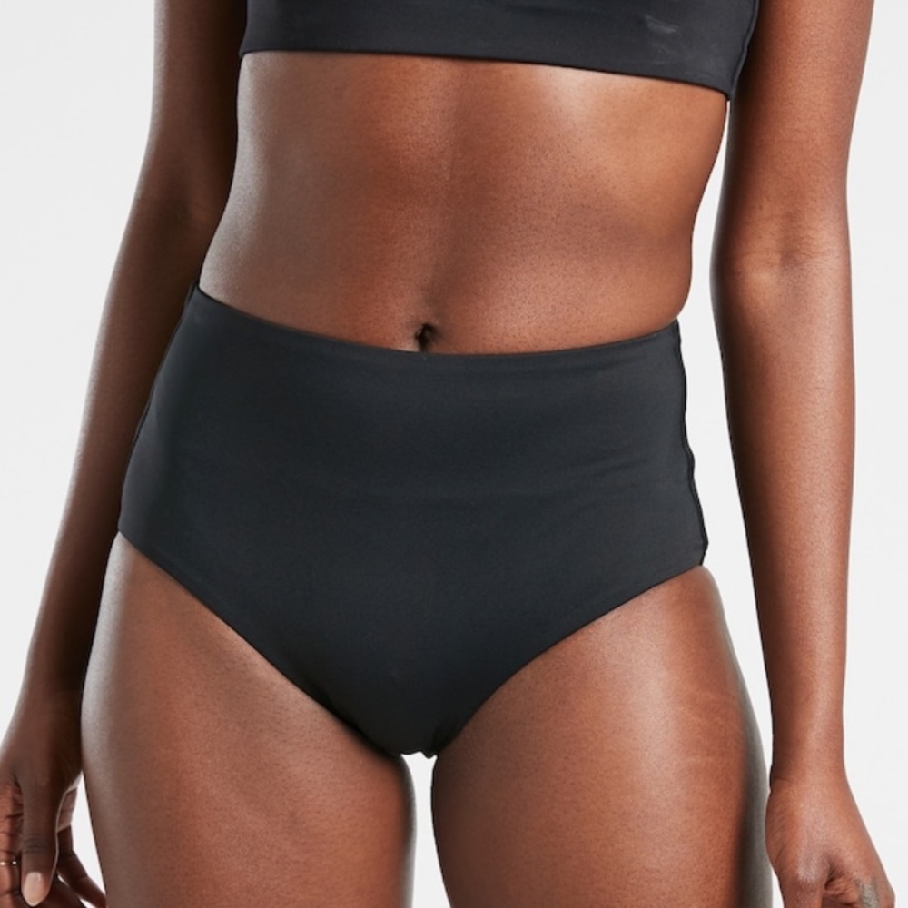 Athleta High Waist Bottom Bikini Black NWT XS Black